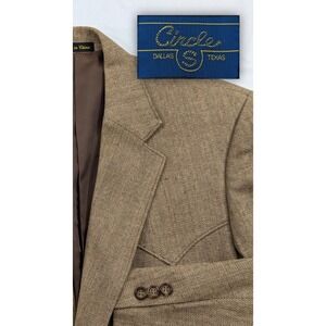 Circle S Blazer Sport Coat‎ Western Yoke 100% Silk Burlap Heavy Blazer 42R 44"